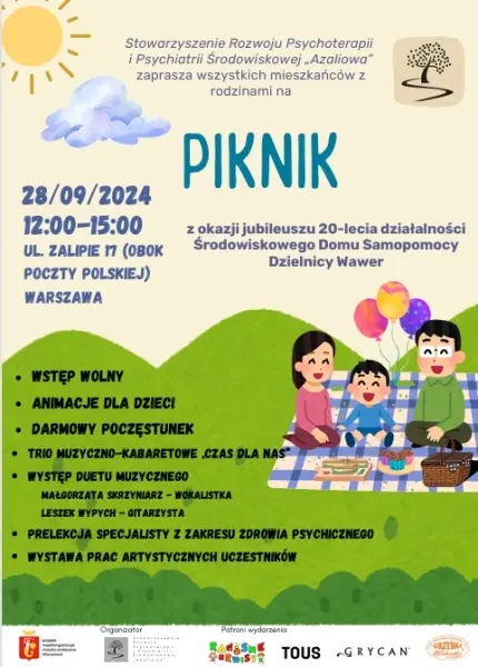 Piknik Rodzinny z okazji 20-lecia Środowiskowego Domu Samopomocy Dzielnicy Wawer