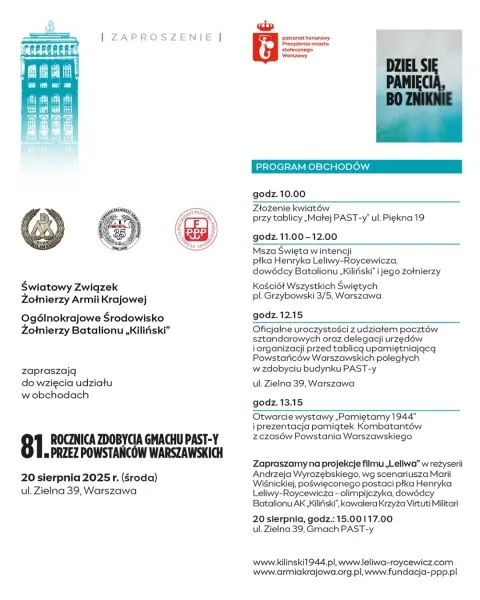 81 Rocznica zdobycia Budynku Past-y