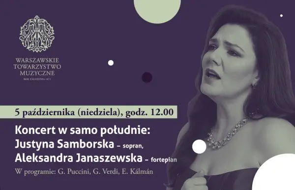 Koncert w samo południe: Justyna Samborska (sopran)