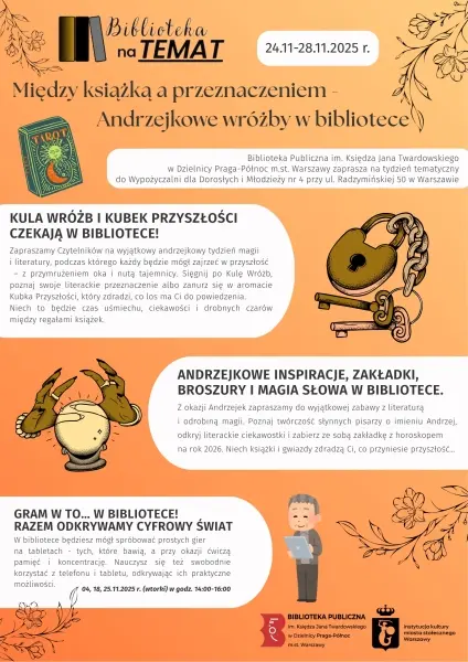 Biblioteka na TEMAT – „Między książką a przeznaczeniem… andrzejkowe wróżby w bibliotece”