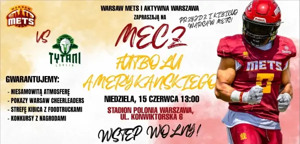 Warsaw Mets vs Tytani Lublin - mecz futbolu amerykańskiego