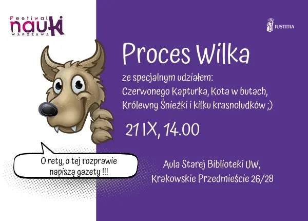 Proces Wilka z udziałem publiczności - Festiwal Nauki
