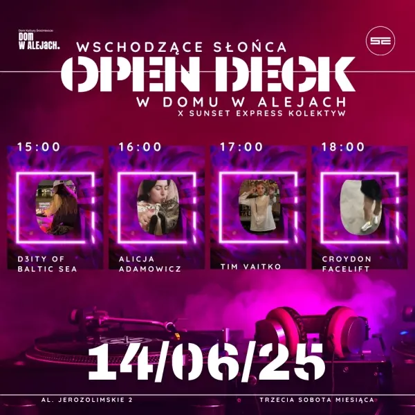 Wschodzące Słońca | Open Deck w Domu w Alejach x Sunset Express Kolektyw