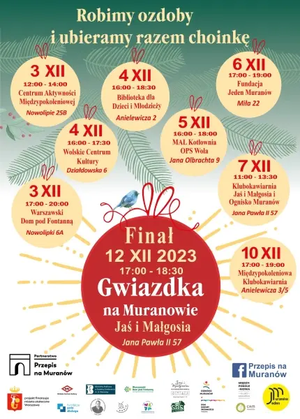 Gwiazdka na Muranowie - warsztaty ozdób choinkowych 