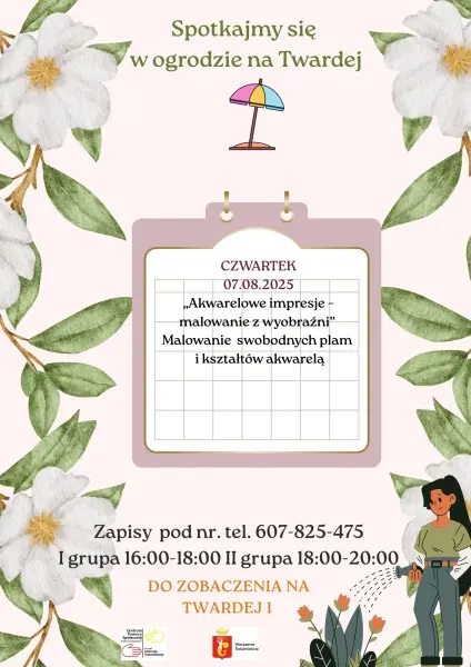 „Akwarelowe impresje – malowanie z wyobraźni” [godz. 16:00 i 18:00]
