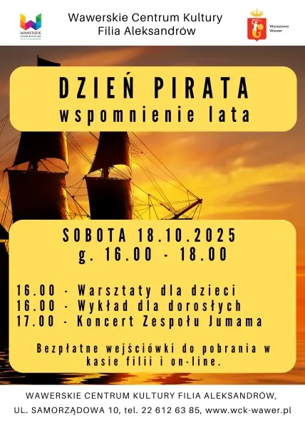 Dzień Pirata. Warsztaty. Wykład. Koncert