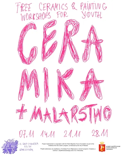 Darmowe warsztaty ceramiczne i malarskie dla młodych osób