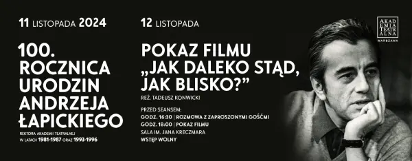 Pokaz filmu ,,Jak daleko stąd, jak blisko" na 100. rocznicę urodzin Andrzeja Łapickiego