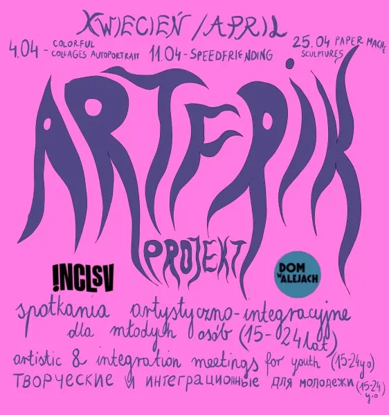 ARTFIK art meetings for youth - kolorowe kolażowe autoportrety z papieru / colorful collage paper auto portraits 