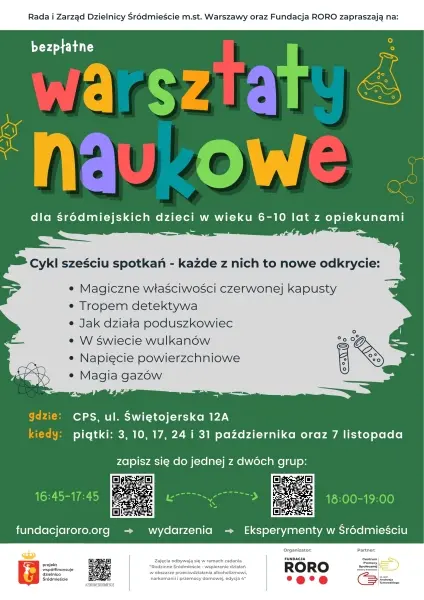 Warsztaty naukowe z eksperymentami [godz. 16:45 i 18:00]