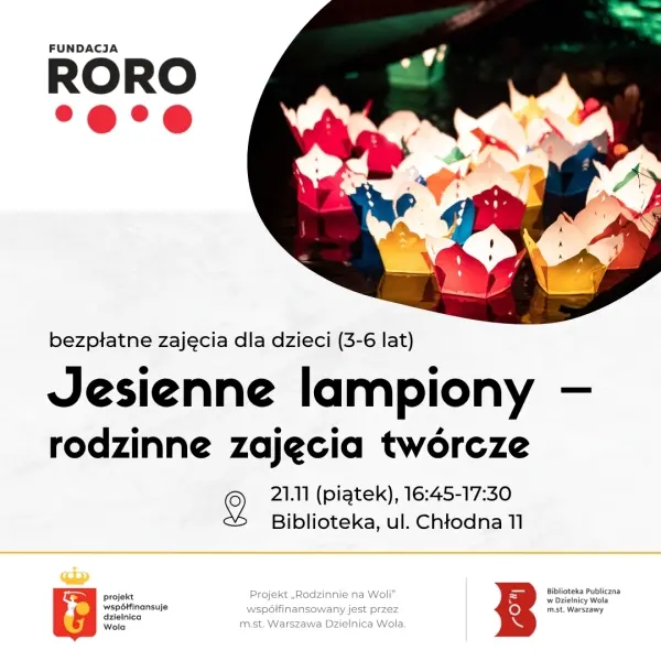 Jesienne lampiony – rodzinne warsztaty twórcze [godz. 16.45 i 17.40]