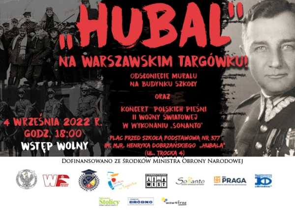 Hubal na warszawskim Targówku! Odsłonięcie muralu oraz koncert polskich pieśni II wojny światowej