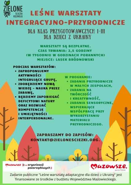 Bezpłatne leśne warsztaty integracyjne dla klas przygotowawczych I-III dla dzieci z Ukrainy