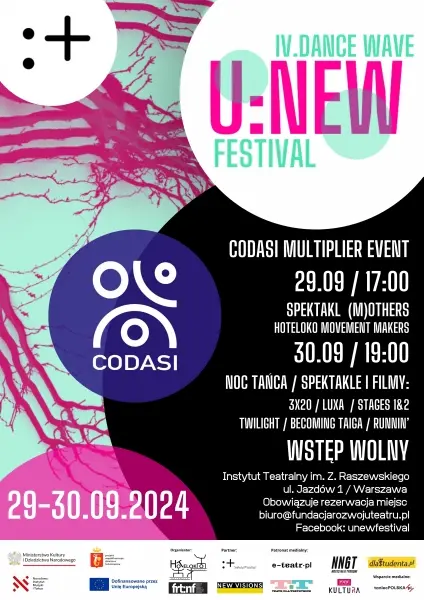 IV U:NEW DANCE WAVE FESTIVAL / CODASI MULTIPLIER EVENT / NOC TAŃCA / (M)OTHERS/LUXA/3X20/TWILIGHT