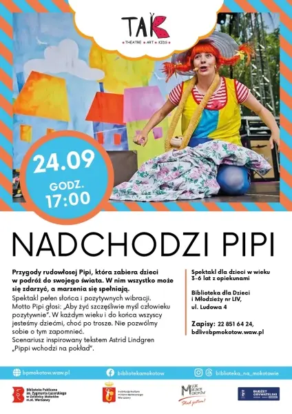 Teatr dla dzieci w bibliotece: Pippi wchodzi na pokład