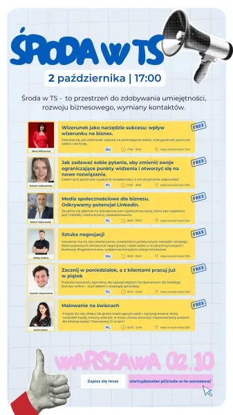 Szkolenia biznesowe na środzie w Twoim StartUPie