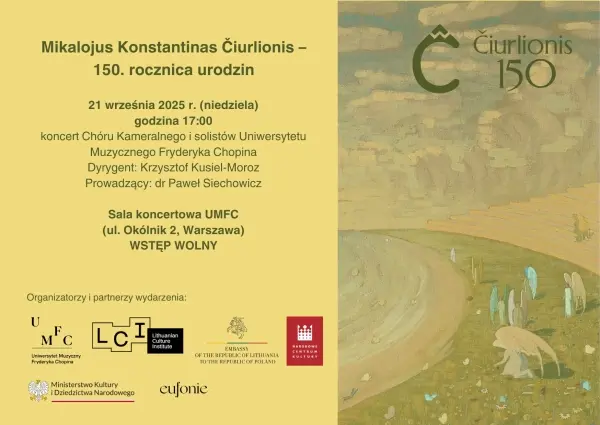 KONCERT: Mikalojus Konstantinas Čiurlionis - 150. rocznica urodzin