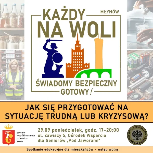 Każdy na Woli świadomy, bezpieczny, gotowy! Jak się przygotować na sytuację trudną lub kryzysową? Spotkanie edukacyjne
