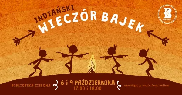 Indiański Wieczór Bajek w Bibliotece w Zielonej [godz. 17:00 i 18:00]