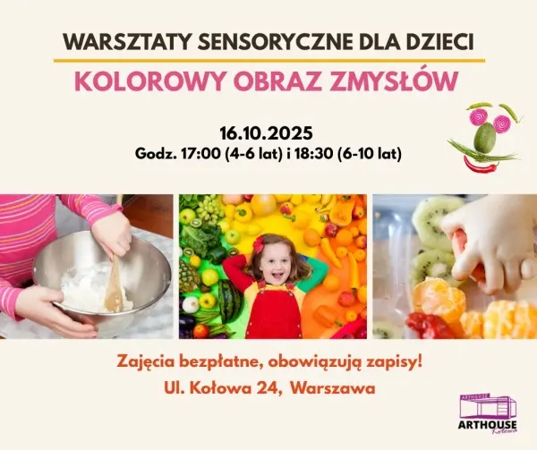 Warsztaty sensoryczne - KOLOROWY OBRAZ ZMYSŁÓW [godz. 17:00 i 18:30]