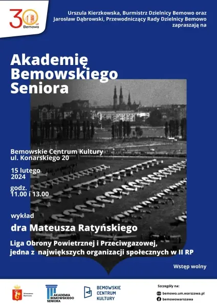 Wykład ABS – "Liga Obrony Powietrznej i Przeciwgazowej" | Akademia Bemowskiego Seniora [godz. 11:00 i 13:00]
