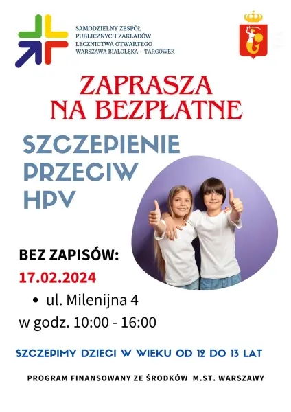 Bezpłatne szczepienia p/HPV