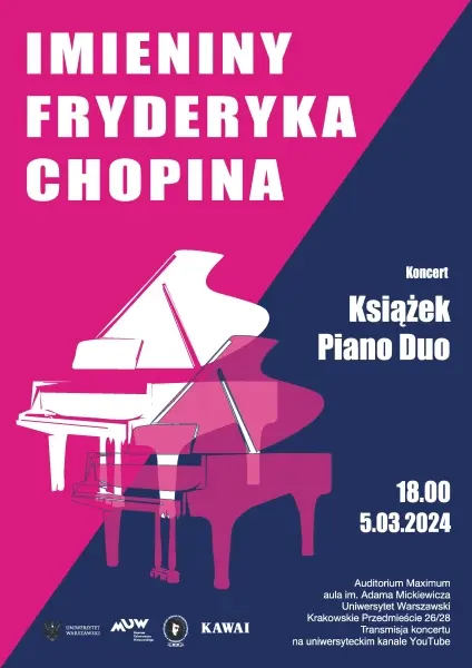 Imieniny Fryderyka Chopina. Koncert KSIĄŻĘK PIANO DUO
