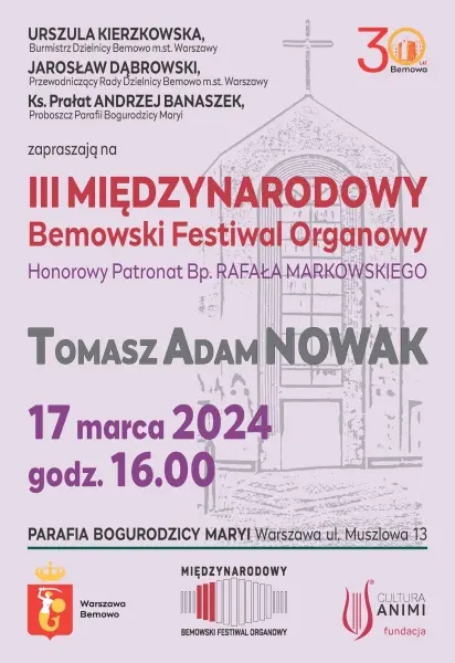 III Międzynarodowy Bemowski Festiwal Organowy | Tomasz Adam Nowak