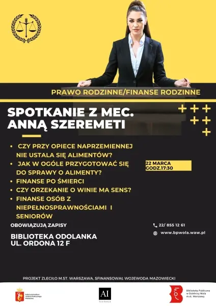 Prawo rodzinne, finanse. Spotkanie z mec. Anną Szeremit 