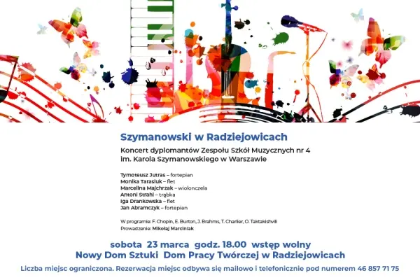 Szymanowski w Radziejowicach - koncert dyplomantów ZPSM nr 4  im. K. Szymanowskiego w Warszawie