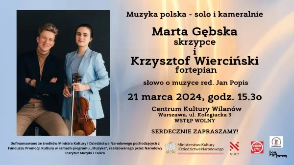"Muzyka polska - solo i kameralnie" - koncert z cyklu Wilanowskie Koncerty Czwartkowe