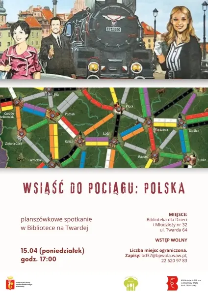 "Wsiąść do pociągu: Polska" | Planszówkowe spotkanie w Bibliotece na Twardej