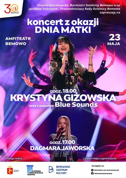 Koncert z okazji Dnia Matki | Krystyna Giżowska z zespołem Blue Sounds & Dagmara Jaworska