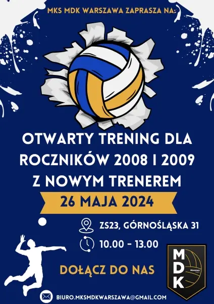 Otwarty trening siatkówki dla chłopców z roczników 2008-2009
