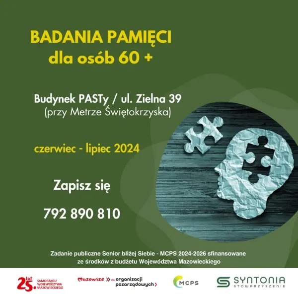Bezpłatne badania pamięci dla osób 60+