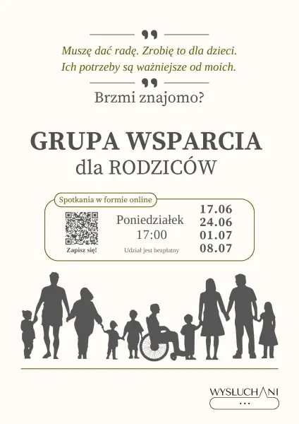 "Rodzic też człowiek" - grupa wsparcia dla rodziców dzieci dużych i małych