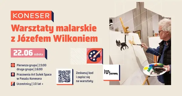 Warsztaty malarskie dla dzieci z Józefem Wilkoniem