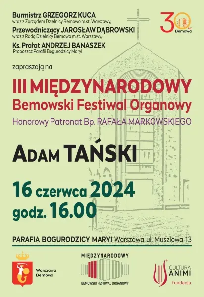 Międzynarodowy Bemowski Festiwal Organowy | Adam Tański