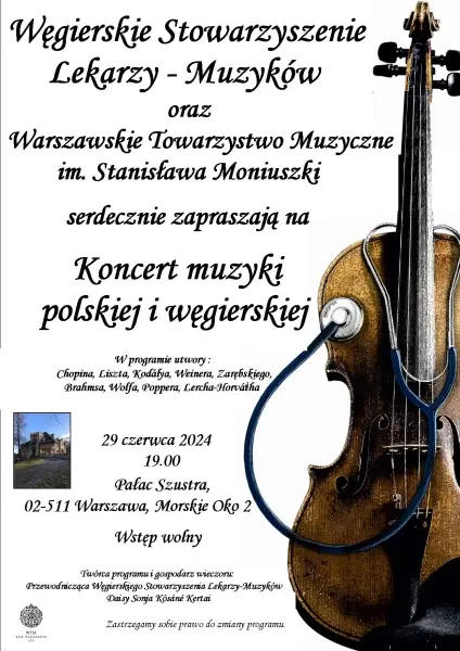 KONCERT MUZYKI POLSKIEJ I WĘGIERSKIEJ w wykonaniu muzyków lekarzy