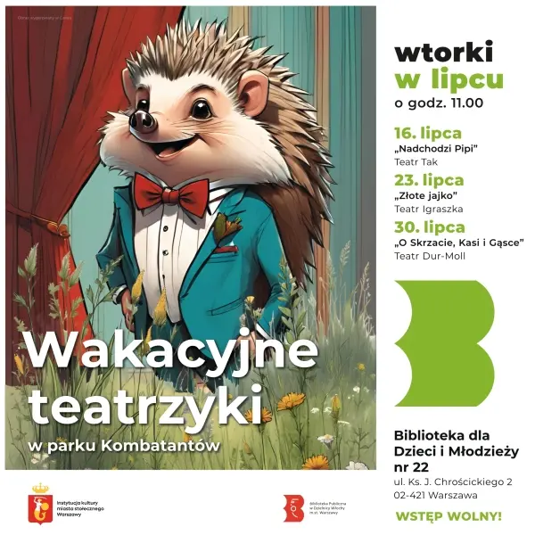 Wakacyjne teatrzyki w parku Kombatantów | „Przygody Bociana Klekosława”