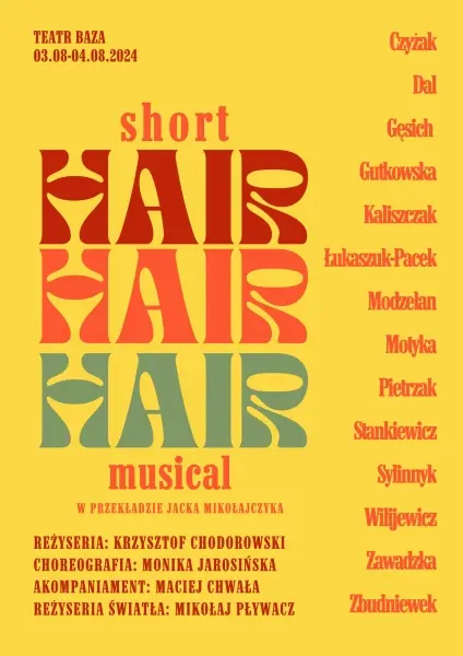 (short) HAIR Musical reż. Krzysztof Chodorowski [godz. 19.00 i 20:30]