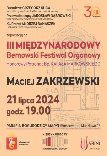 III Międzynarodowy Bemowski Festiwal Organowy | Maciej Zakrzewski