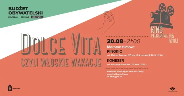 Letnie Kino Plenerowe na Woli | Maraton filmów: "Pinokio" i "Koneser" 