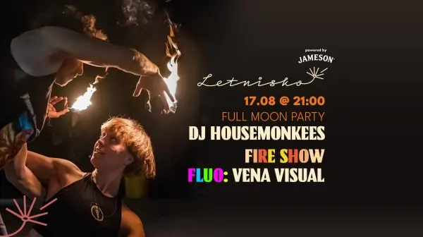 DJ Housemonkees / Fire Show / Fluo body painting by Vena 