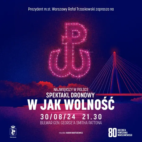 Pokaz dronów upamiętniający Powstanie Warszawskie