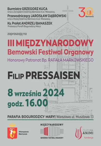 III Międzynarodowy Bemowski Festiwal Organowy | Filip Pressaisen