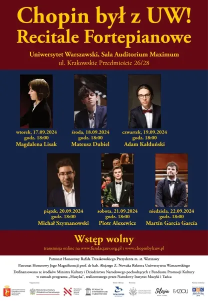 Recitale fortepianowe na Uniwersytecie Warszawskim, pn. "Chopin był z UW!"