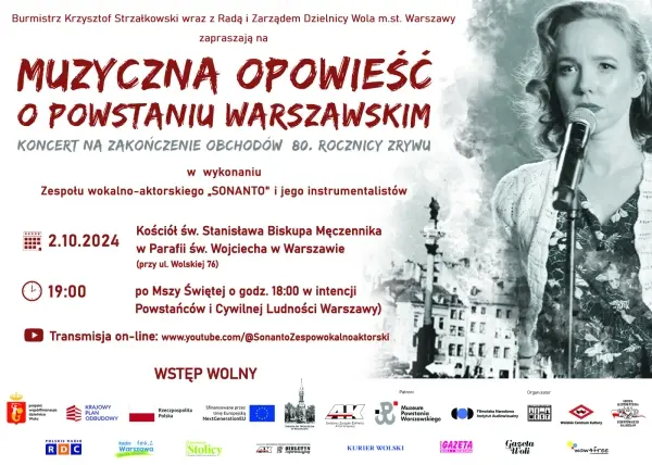 Muzyczna opowieść o Powstaniu Warszawskim – koncert na zakończenie obchodów 80. Rocznicy zrywu