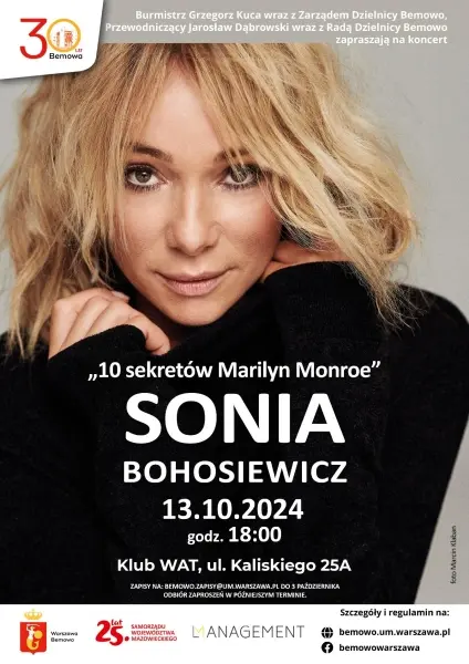 Koncert Soni Bohosiewicz | „10 sekretów Marilyn Monroe"