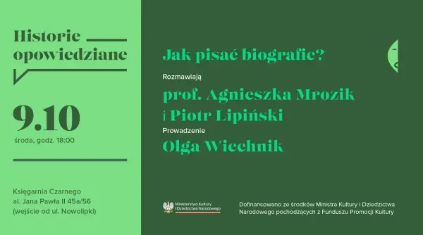 Jak pisać biografie? Z prof. Agnieszką Mrozik i Piotrem Lipińskim, rozmawia Olga Wiechnik 